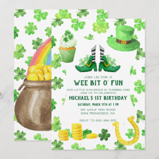 St. Patrick's Day Birthday Party Einladung