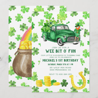 St. Patrick's Day Birthday Party Einladung