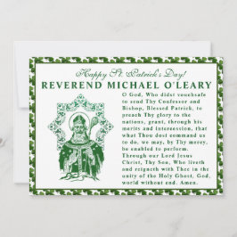 St. Patricks Day Bischof Kleeblatts Gebet Karte