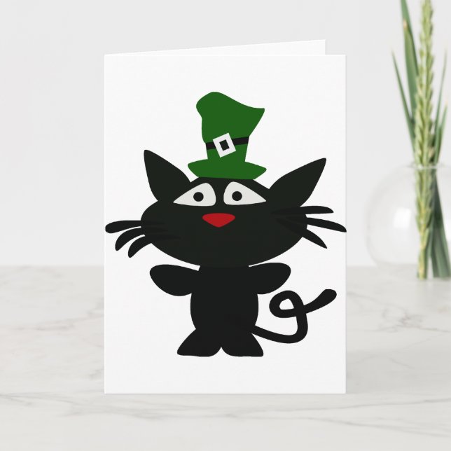 St Patrick's Day: Black Cat Karte (Vorderseite)