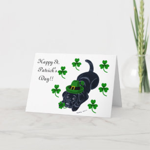 St. Patrick's Day Black Labrador Puppy Karte