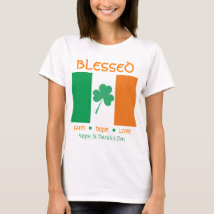 St. Patrick's Day BLESSED Faith Hope Liebe Kleebla T-Shirt
