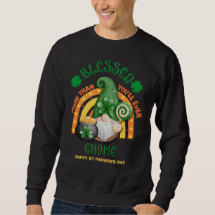 St Patricks Day BLESSED Green Irish Gnome Sweatshirt