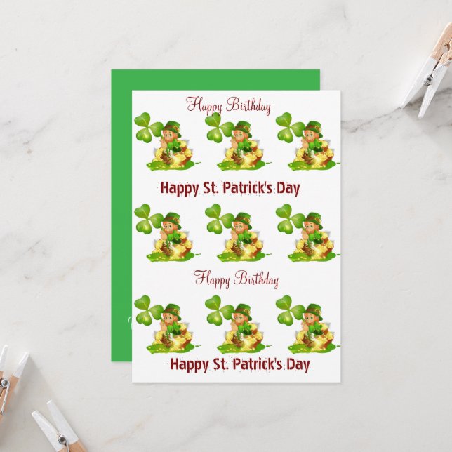 St. Patrick's Day Bonne Invitation d'anniversaire (Devant/Arrière en situation)