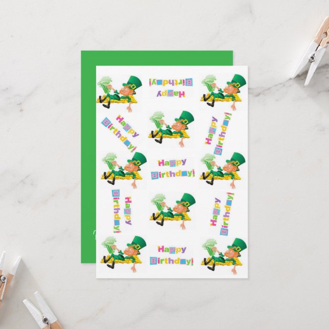 St. Patrick's Day Bonne Invitation d'anniversaire (Devant/Arrière en situation)