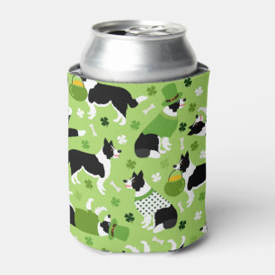 St. Patrick's Day Border Collie Pattern Dosenkühler