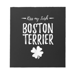 St Patricks Day Boston Terrier Dog Mom Funny Irish Notizblock