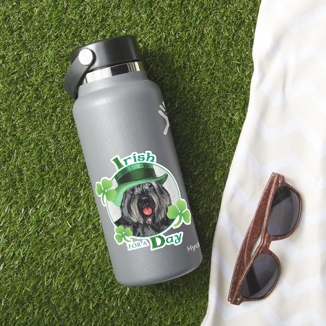 St. Patrick's Day Bouvier des Flandres Vinyl Aufkleber (HydroFlask Insitu)
