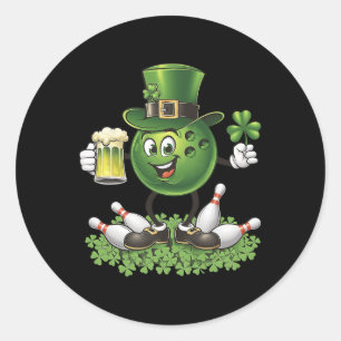 St. Patrick's Day Bowling Drinking Beer Lover Play Runder Aufkleber