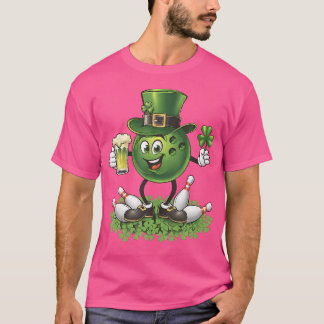St Patrick's Day Bowling Drinking Beer Lover Playe T-Shirt