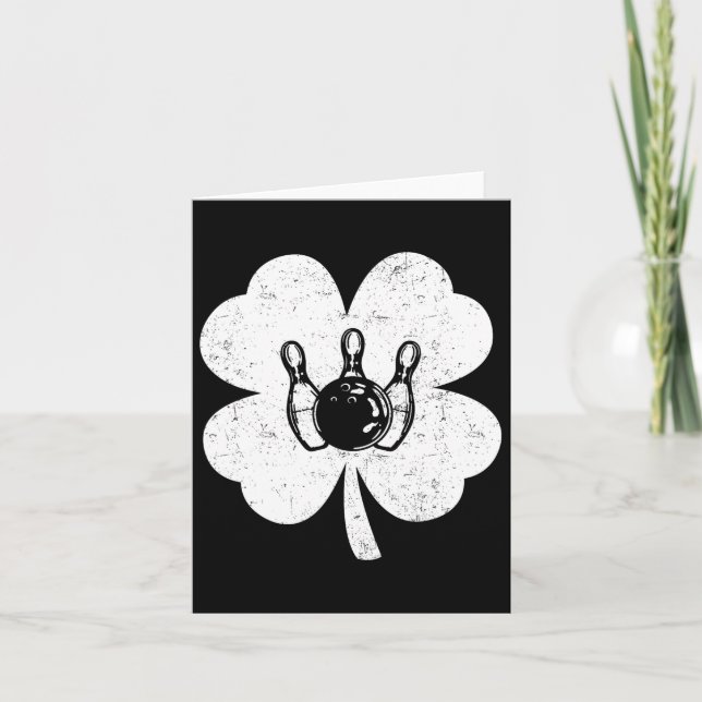 St Patrick's Day Bowling Irish Kleeblatt Bowling L Karte (Vorderseite)