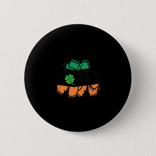 St. Patricks Day Boxer Irische Handschuhe Paddys  Button (Vorderseite)