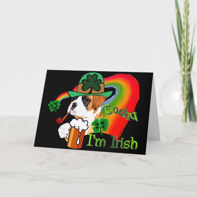 St. Patricks Day Boxer Karte (Vorderseite)