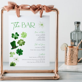 St. Patrick's Day Bridal Bar Menu Cocktail Drinks Sockelschild