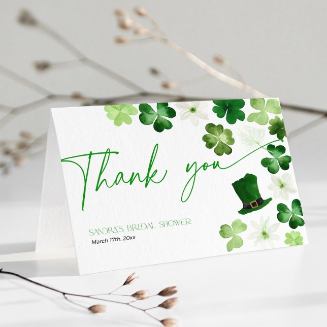 St. Patricks Day Bridal Shower Thank You Dankeskarte (Thank You Card for Bridal Shower)