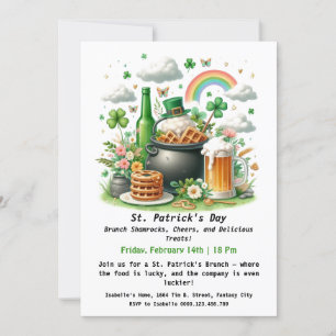 St. Patrick's Day Brunch – Kleeblätter, Prost Einladung