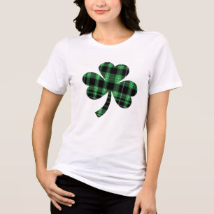 St. Patrick's Day - Buffalo Kariertes Kleeblatt Tri-Blend Shirt