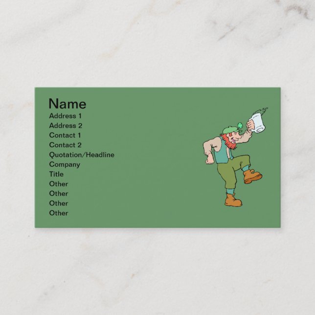St. Patrick's Day Business Card Visitenkarte (Vorderseite)