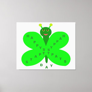 St. Patricks Day Butterfly Canvas Print Leinwanddruck