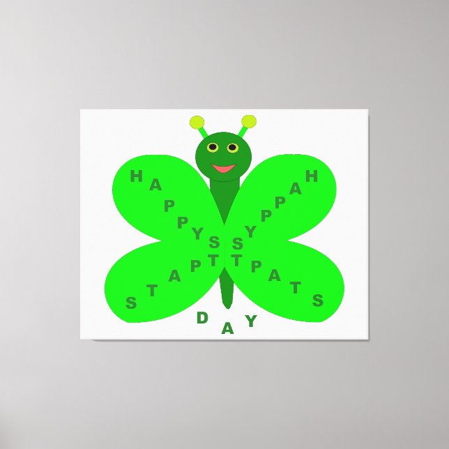 St. Patricks Day Butterfly Canvas Print Leinwanddruck (Vorderseite)