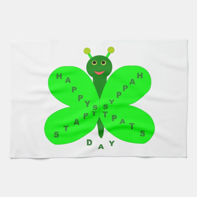 St. Patricks Day Butterfly Küchentuch (Horizontal)