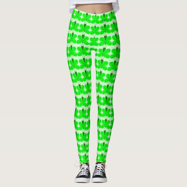 St. Patricks Day Butterfly Leggings (Vorderseite)