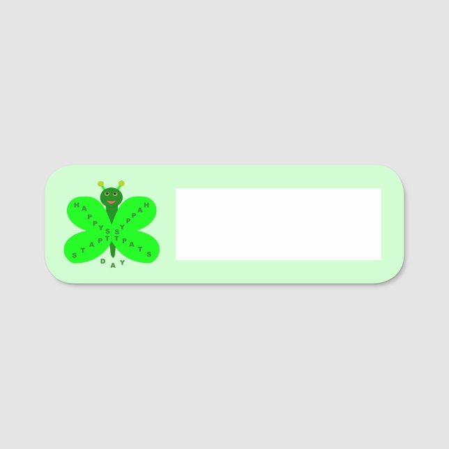 St. Patricks Day Butterfly Namensschild (Vorderseite)