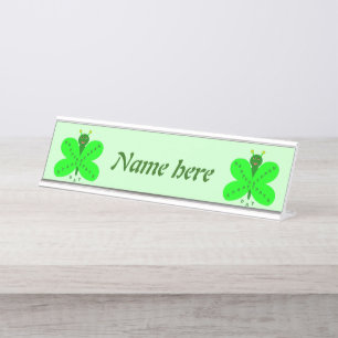 St. Patricks Day Butterfly Personalisiert Schreibtischnamensplakette