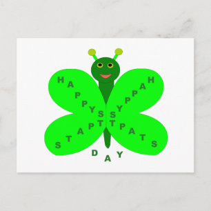 St. Patrick's Day Butterfly Postcard Postkarte