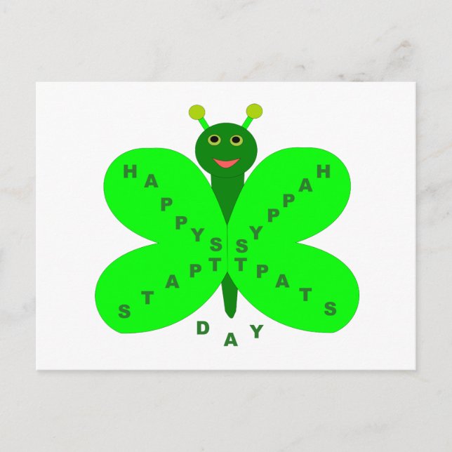 St. Patrick's Day Butterfly Postcard Postkarte (Vorderseite)