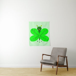 St. Patricks Day Butterfly Tapestry Wandteppich