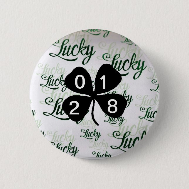St Patrick's Day Button mit Jahr (Vorderseite)