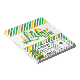 St Patricks Day Candy Bar Wrapper Gastgeschenke Notizblock