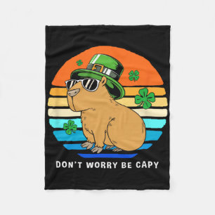 St Patricks Day Capybyra Keine Sorge Sei Capy 1 Fleecedecke
