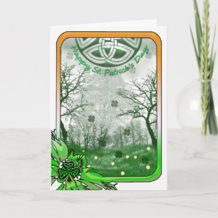 St Patrick's Day Card mit Kleeblatt, Landschaft Karte