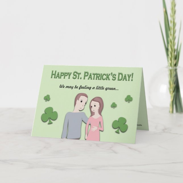 St. Patricks Day Card und Schwangerschaftsankündig Ankündigung (Vorderseite)