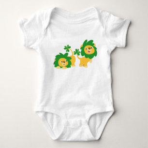 St Patrick's Day Cartoon Lions Baby Apparel Strampler