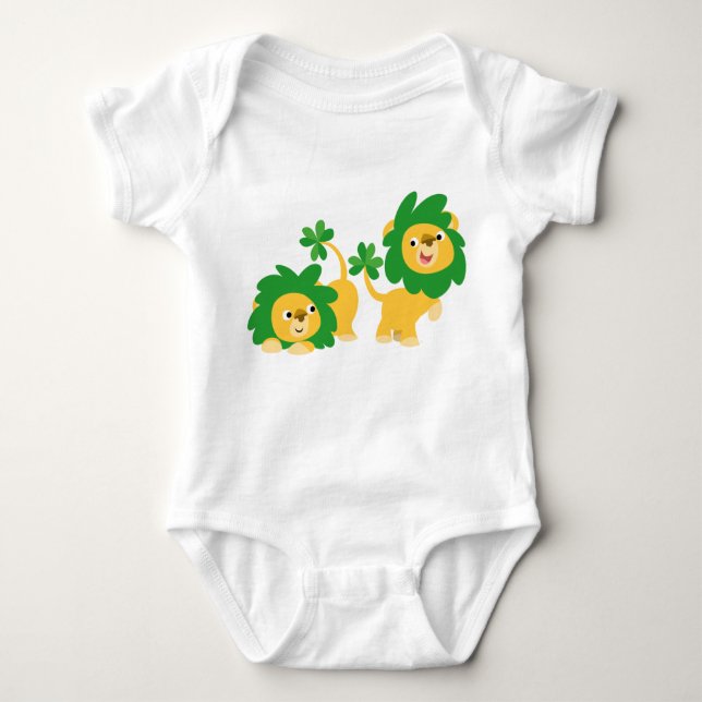 St Patrick's Day Cartoon Lions Baby Apparel Strampler (Vorderseite)