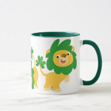 St Patrick's Day Cartoon Löwen Tasse