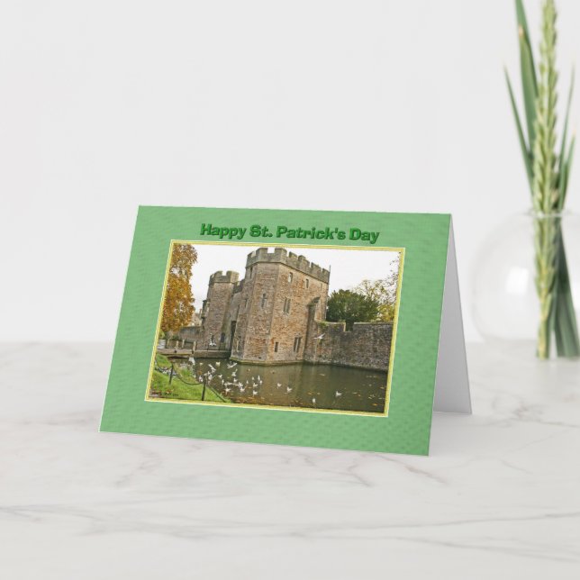 St. Patrick's Day Castle and Moat with Seagulls Karte (Vorderseite)