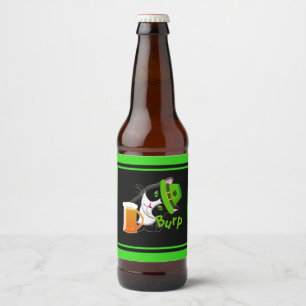 St. Patrick's Day Cat Bierflaschenetikett