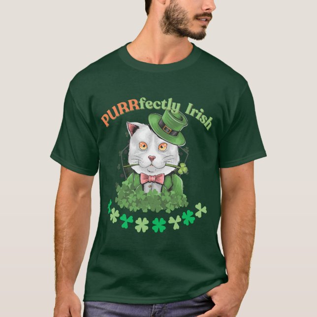 St. Patrick's Day Cat Fan Veterinarian T-Shirt (Vorderseite)
