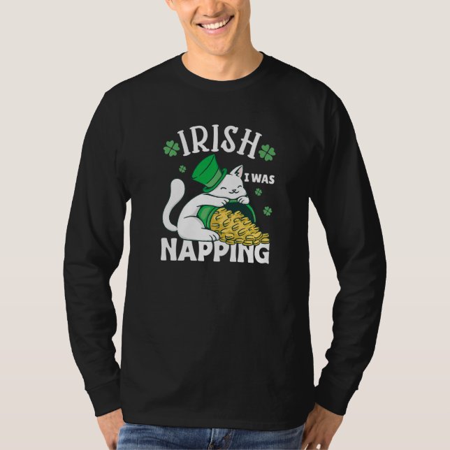 St. Patricks Day Cat i was napping Premium T-Shirt (Vorderseite)