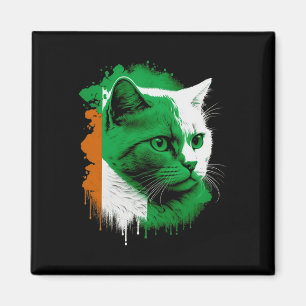 St Patrick's Day Cat Irish Flag Irland Männer Frau Magnet