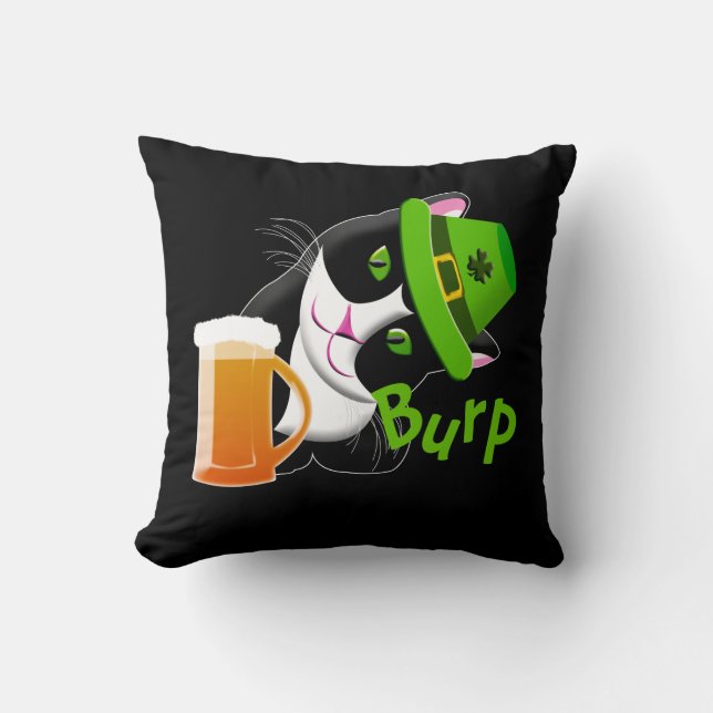 St. Patrick's Day Cat Kissen (Vorderseite)