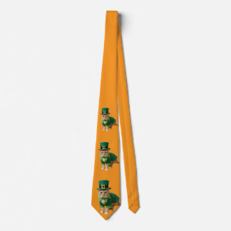 St Patrick's Day Cat Orange  Krawatte