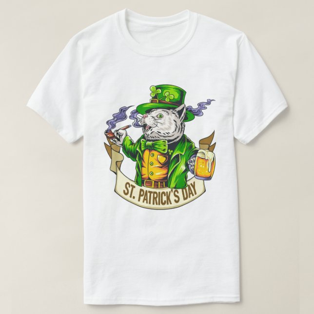 St. Patrick's Day Cat T-Shirt (Design vorne)