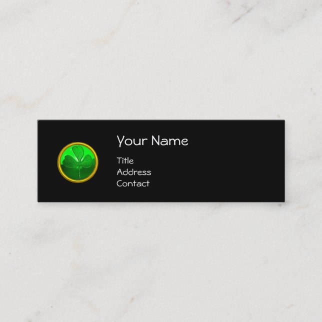 ST PATRICK'S DAY CAT WITH GREEN IRISH BEER MINI VISITENKARTE (Vorderseite)