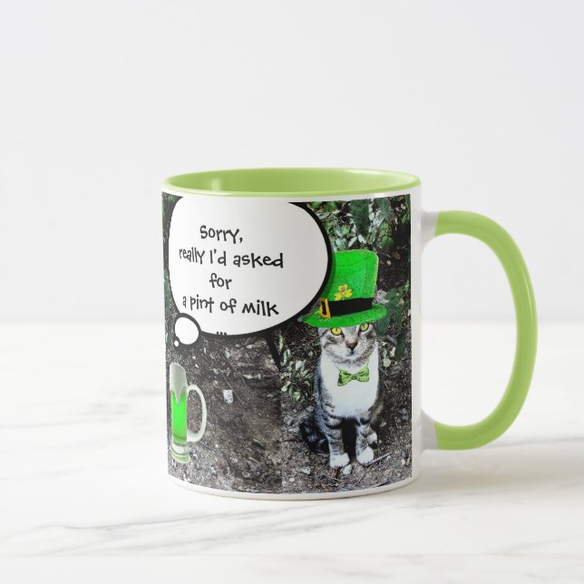 ST PATRICK'S DAY CAT WITH GREEN IRISH BEER TASSE (Rechts)