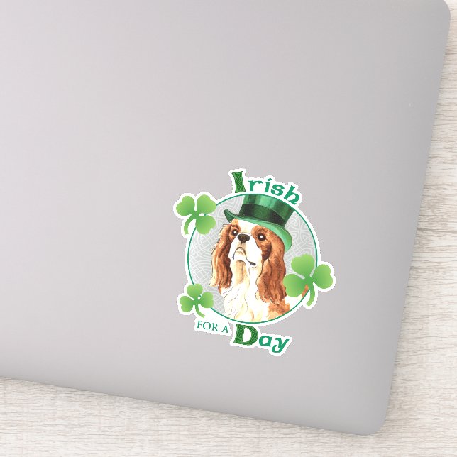 St. Patrick's Day Cavalier Vinyl Sticker (Detail)